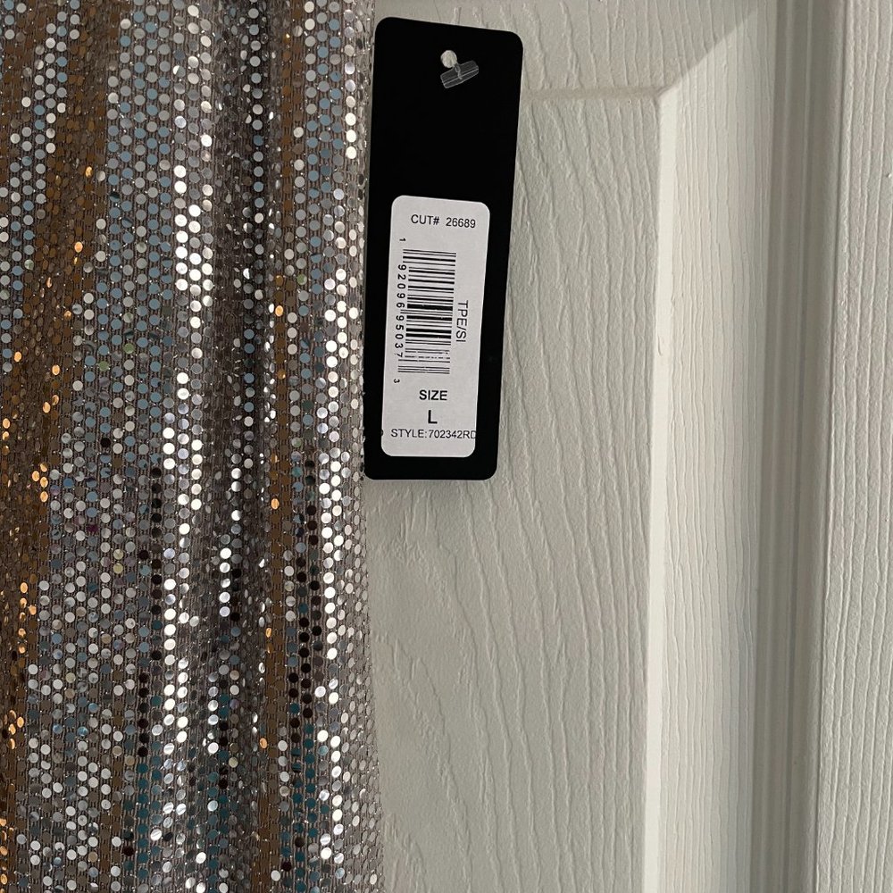 BEBE Squareneck Sequin Sheath Dress Size M/L - Picture 2 of 4